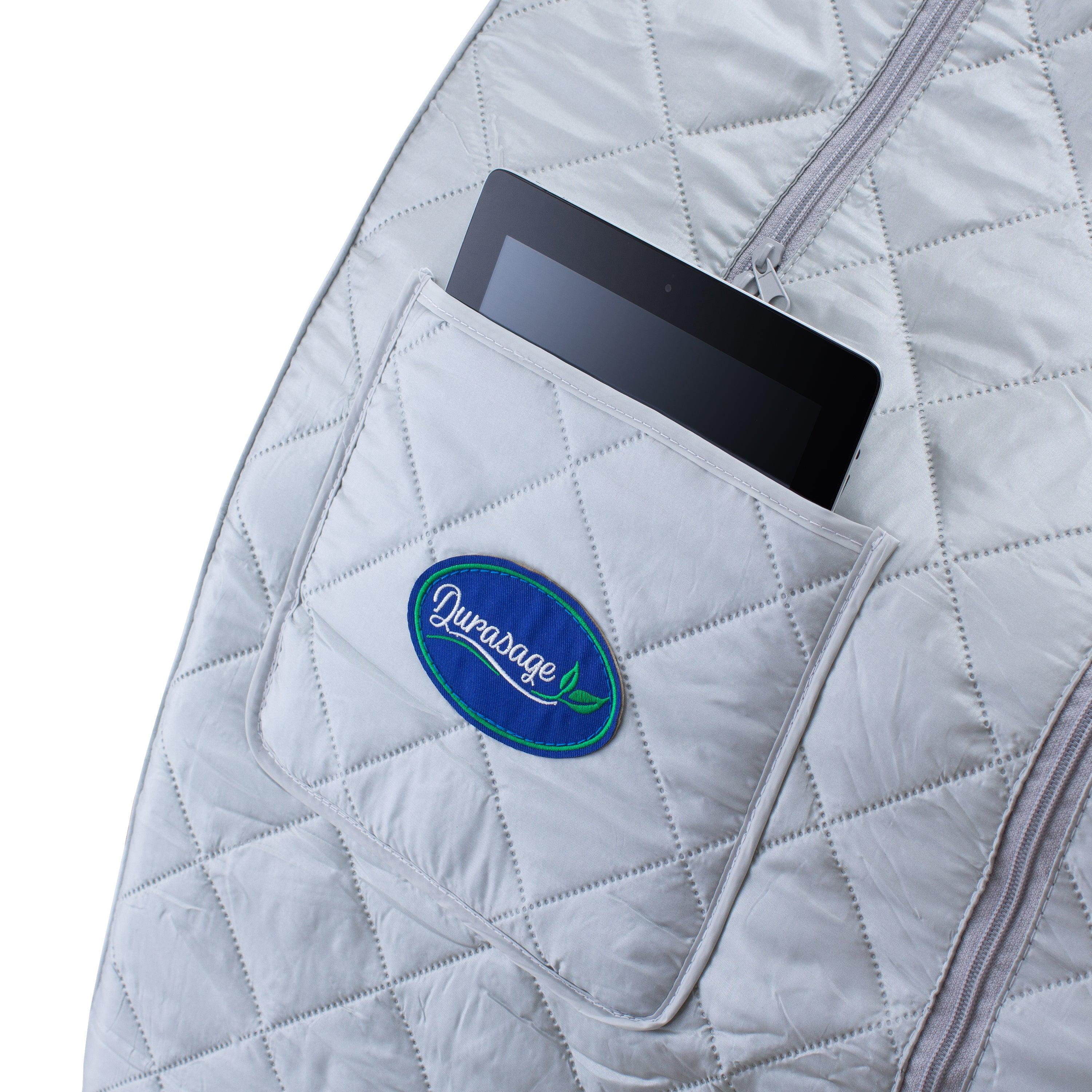 Durasage Lightweight Portable Personal Steam Sauna Spa for Relaxation at Home, 60 Minute Timer, 800 Watt Steam Generator, Chair Included - Silver