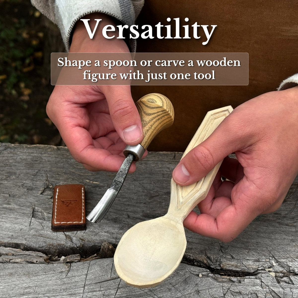 Bent Carving Gouge with Palm Handle, 12 mm / 0.47 in