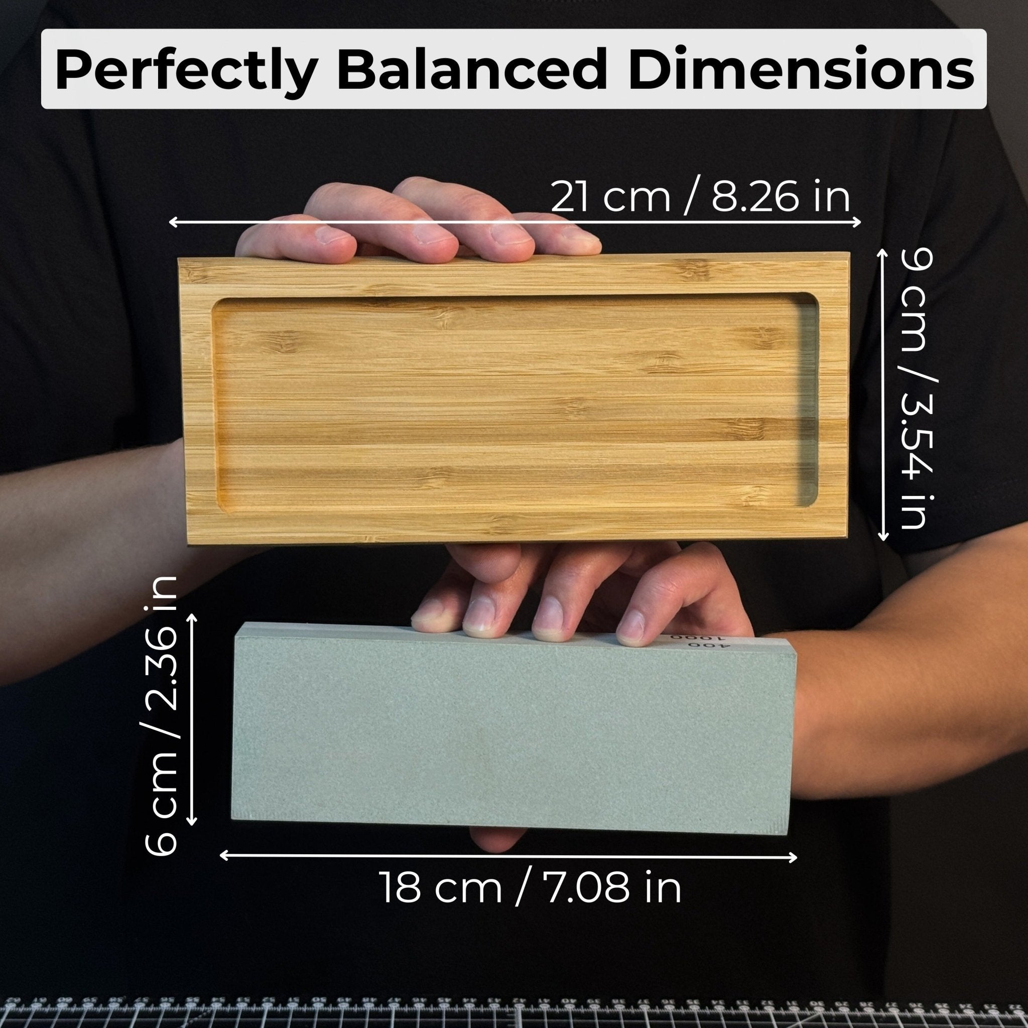Double-Sided Sharpening Stone with Optional Wooden Stand – Grit
