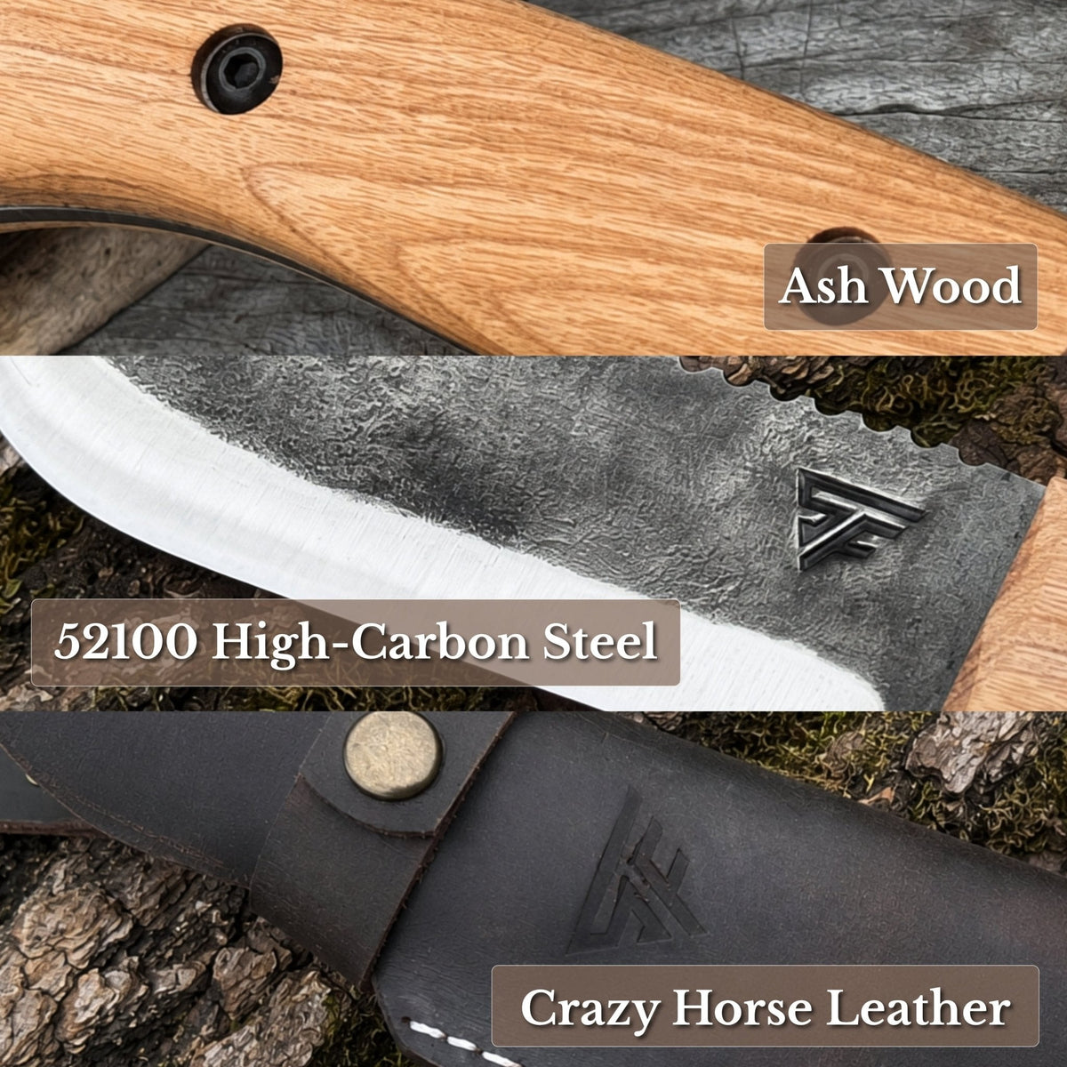 Hand-Forged Camping Knife, 12.5 cm (4.9 inches)