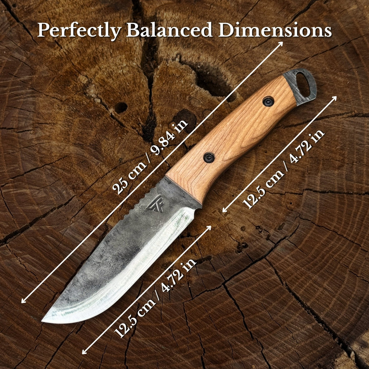 Hand-Forged Camping Knife, 12.5 cm (4.9 inches)