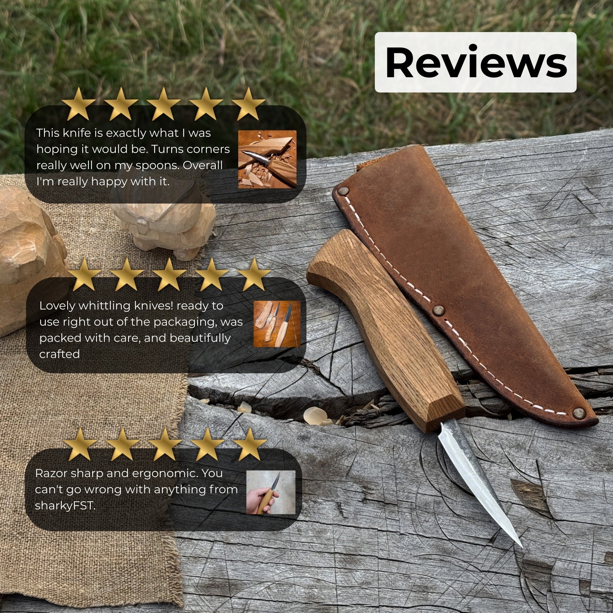 Small Sloyd Carving Knife, Blade 6.5 cm (2.56 inches)