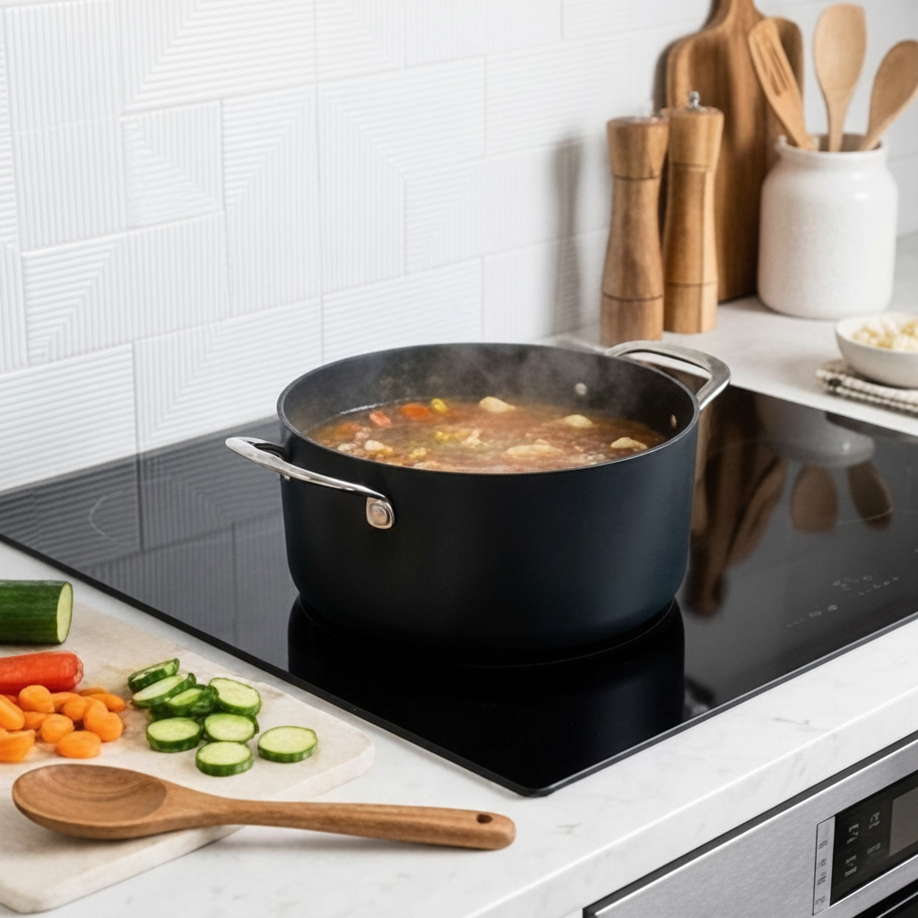 Ceramic Nonstick Stock Pot with Lid, 4.5-Qt
