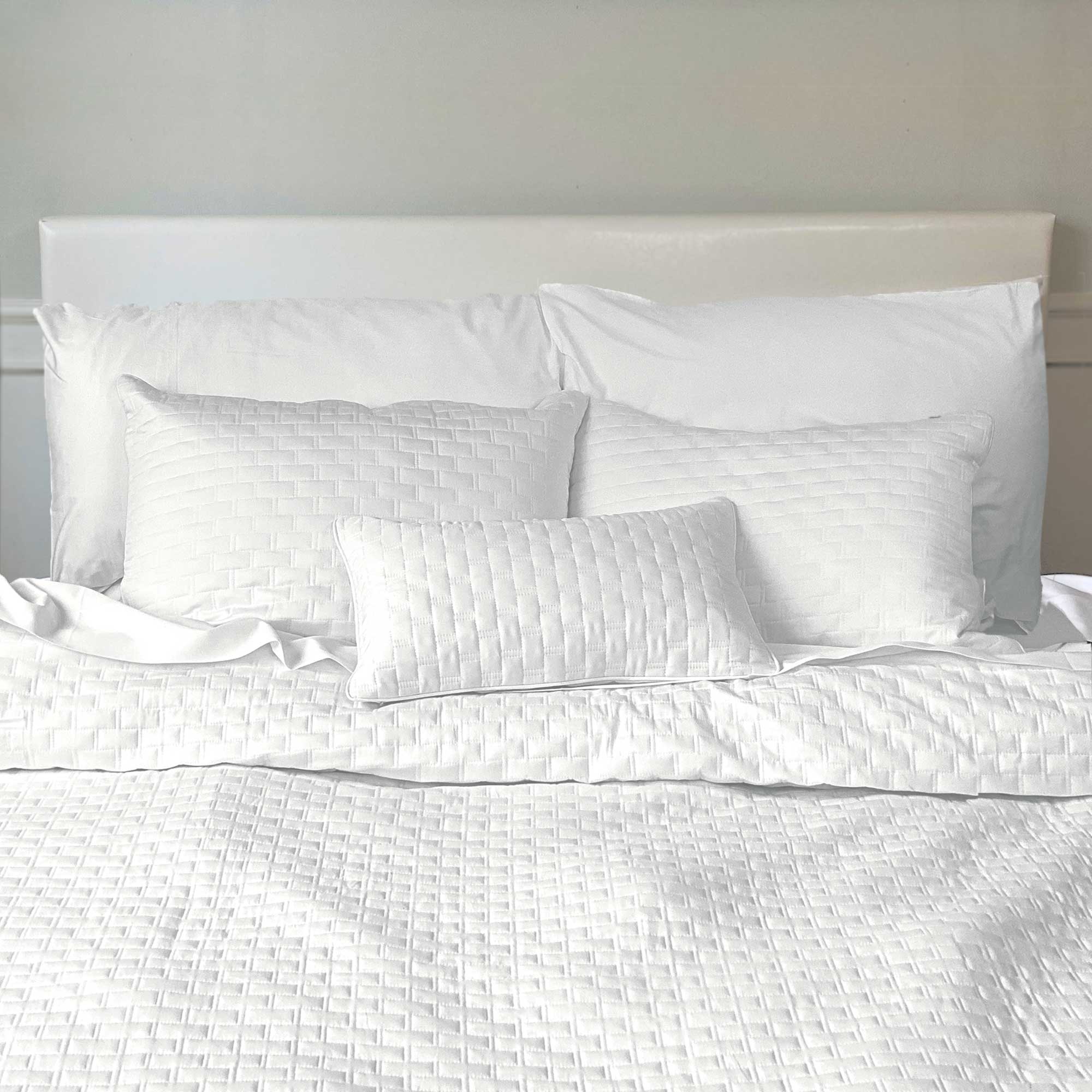 Bamboo Cotton Quilted Coverlet - Snow