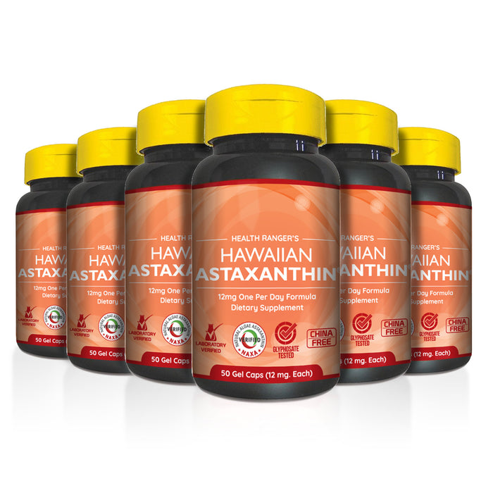 Health Ranger's Hawaiian Astaxanthin 12mg 50 gelcaps (6-Pack)