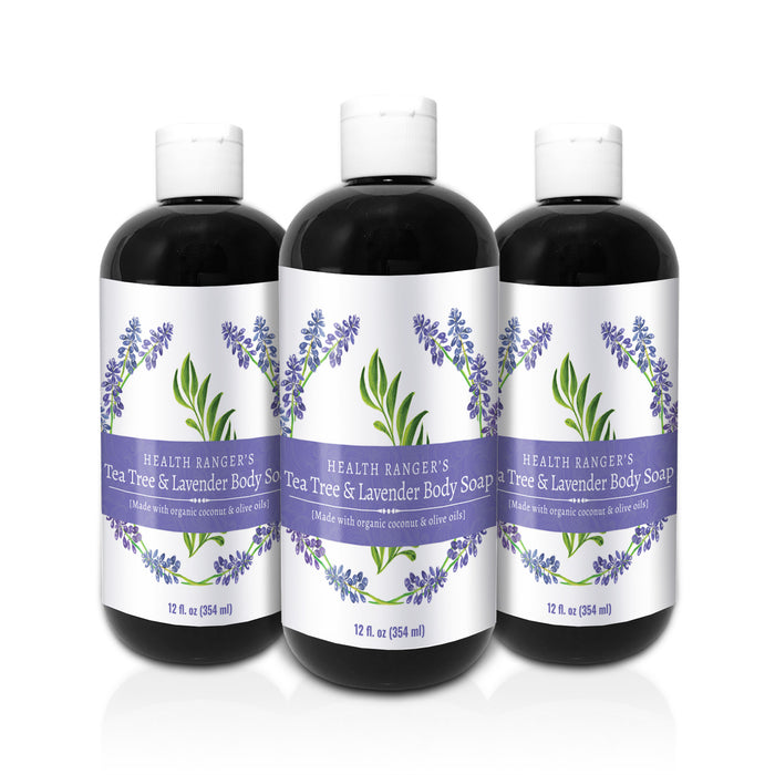 Health Ranger's Tea Tree and Lavender Body Soap 12oz (3-Pack)
