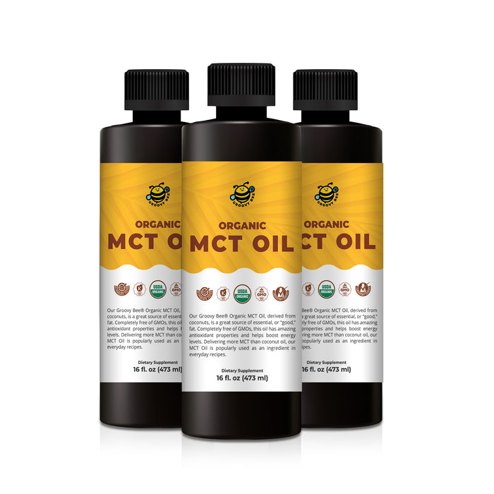 Groovy Bee® Organic MCT Oil 16 fl oz (473ml) (3-Pack)