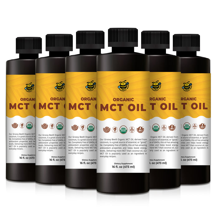 Groovy Bee® Organic MCT Oil 16 fl oz (473ml) (6-Pack)