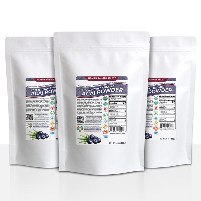Organic Freeze-Dried Acai Powder 4 oz (113g) (3-Pack)