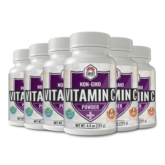 Non-GMO Vitamin C Powder 4.4oz (125g) (6-Pack)
