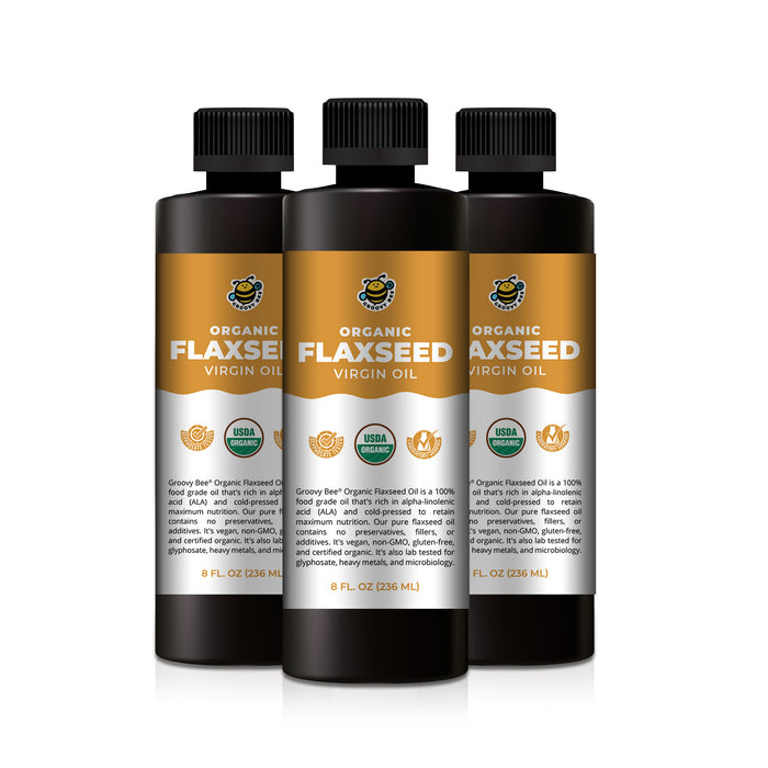 Organic Virgin Flaxseed Oil 8 fl oz (236 ml) (3-Pack)