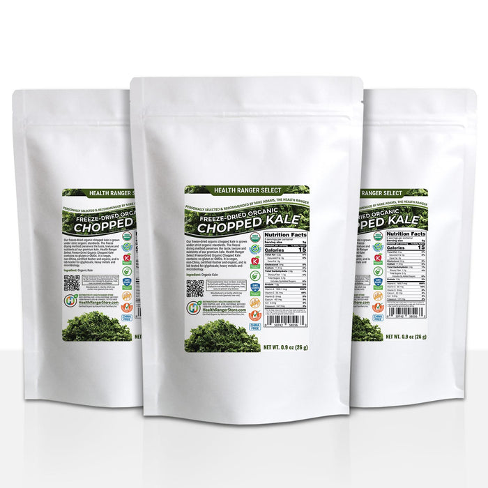 Freeze-Dried Organic Chopped Kale 0.9 oz (26g) (3-Pack)