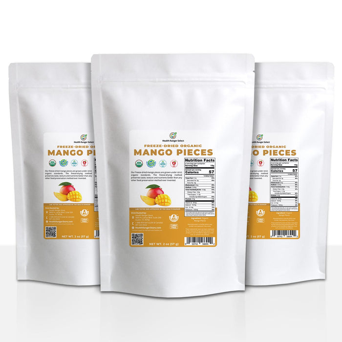 Organic Freeze-Dried Mango Pieces 2 oz (57g) (3-Pack)