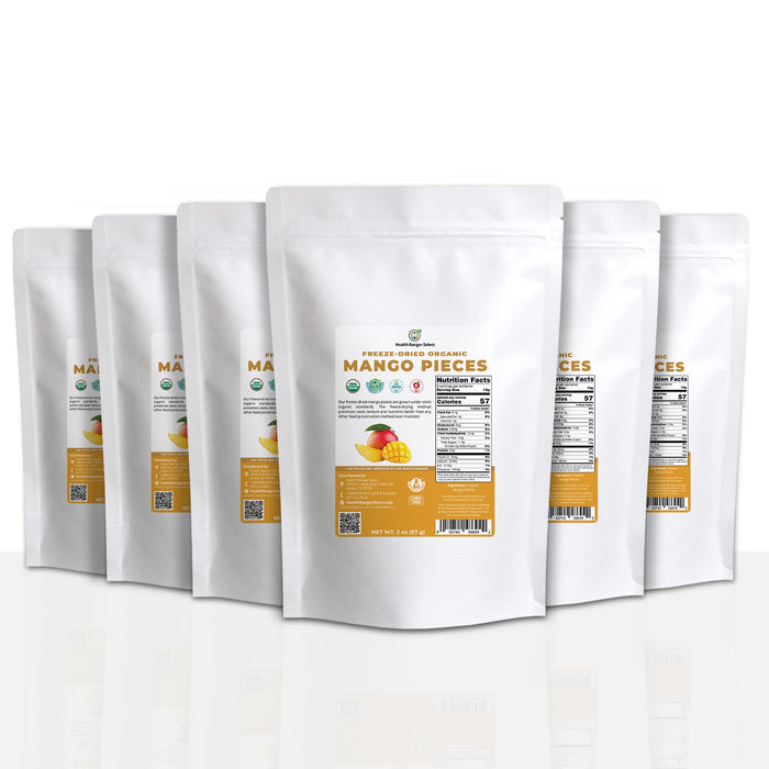 Organic Freeze-Dried Mango Pieces 2 oz (57g) (6-Pack)