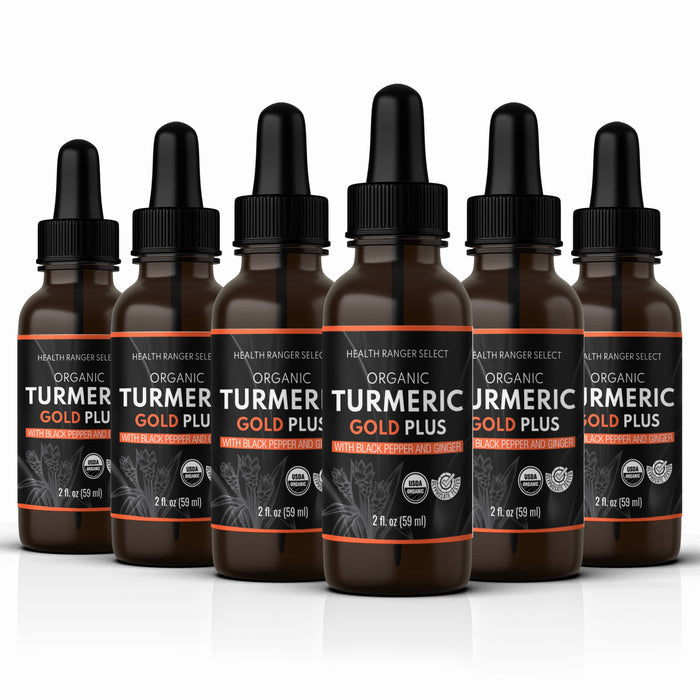 Organic Turmeric Gold Plus with Black Pepper and Ginger 2 fl. oz (59 ml) (6-Pack)
