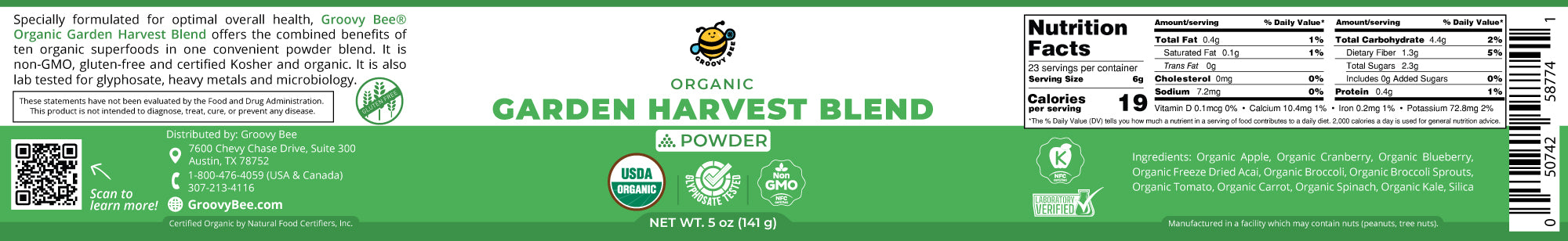 Organic Garden Harvest Blend 5 oz (141g)