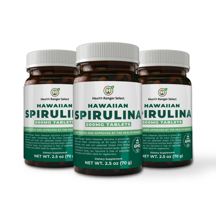 Hawaiian Spirulina Cold Pressed 500mg Tablets 2.5oz (70g) (3-Pack)
