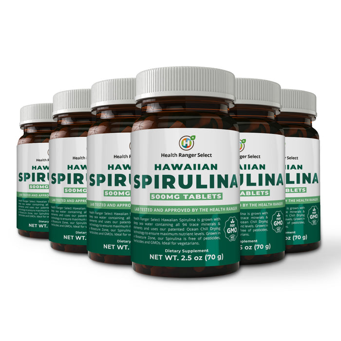 Hawaiian Spirulina Cold Pressed 500mg Tablets 2.5oz (70g) (6-Pack)