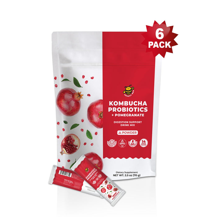 Kombucha Probiotics + Pomegranate Powder (14 counts) 2.5 oz (70g) (6-Pack)