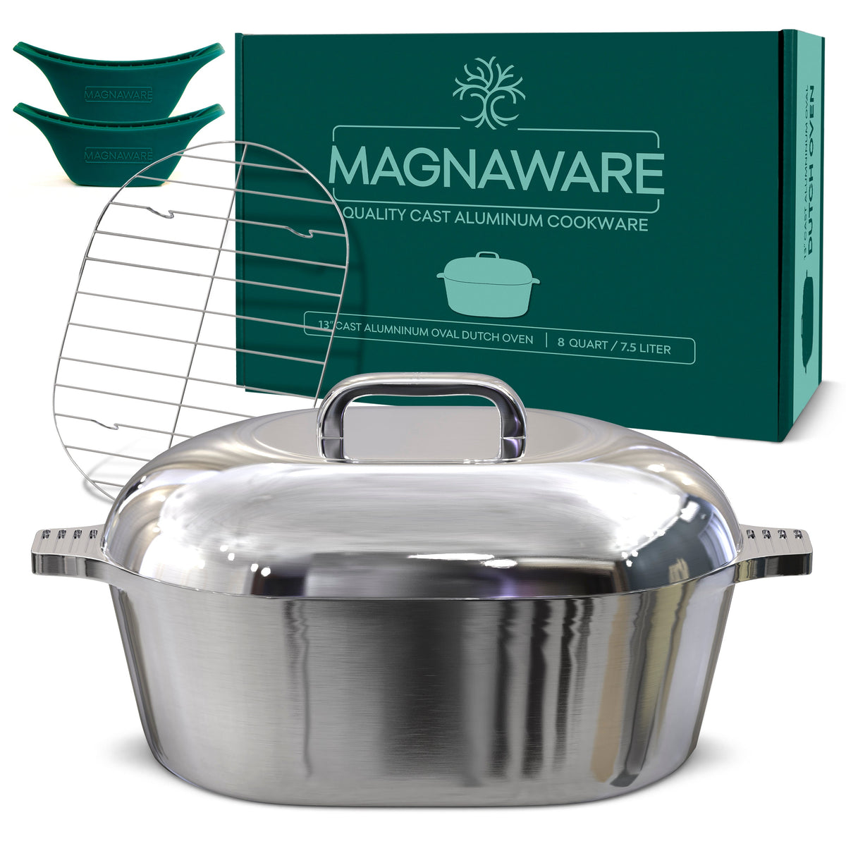 Ultimate Oval Collection - 4-Piece Cast Aluminum Oval Dutch Oven Set Includes 11", 13", 15" &amp; 18" Ovals