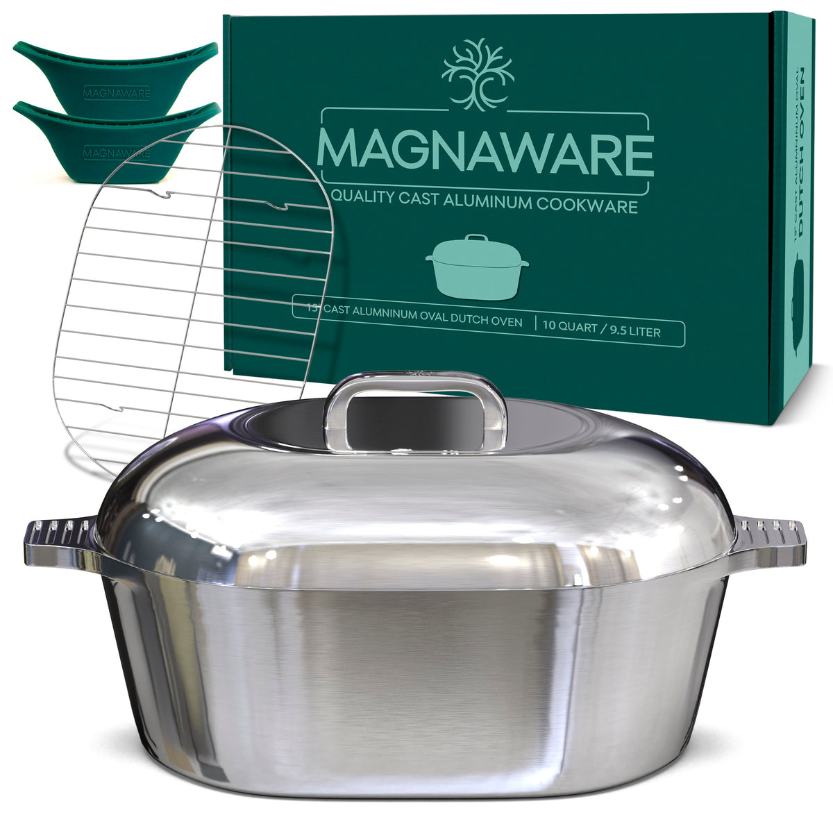Ultimate Oval Collection - 4-Piece Cast Aluminum Oval Dutch Oven Set Includes 11", 13", 15" &amp; 18" Ovals