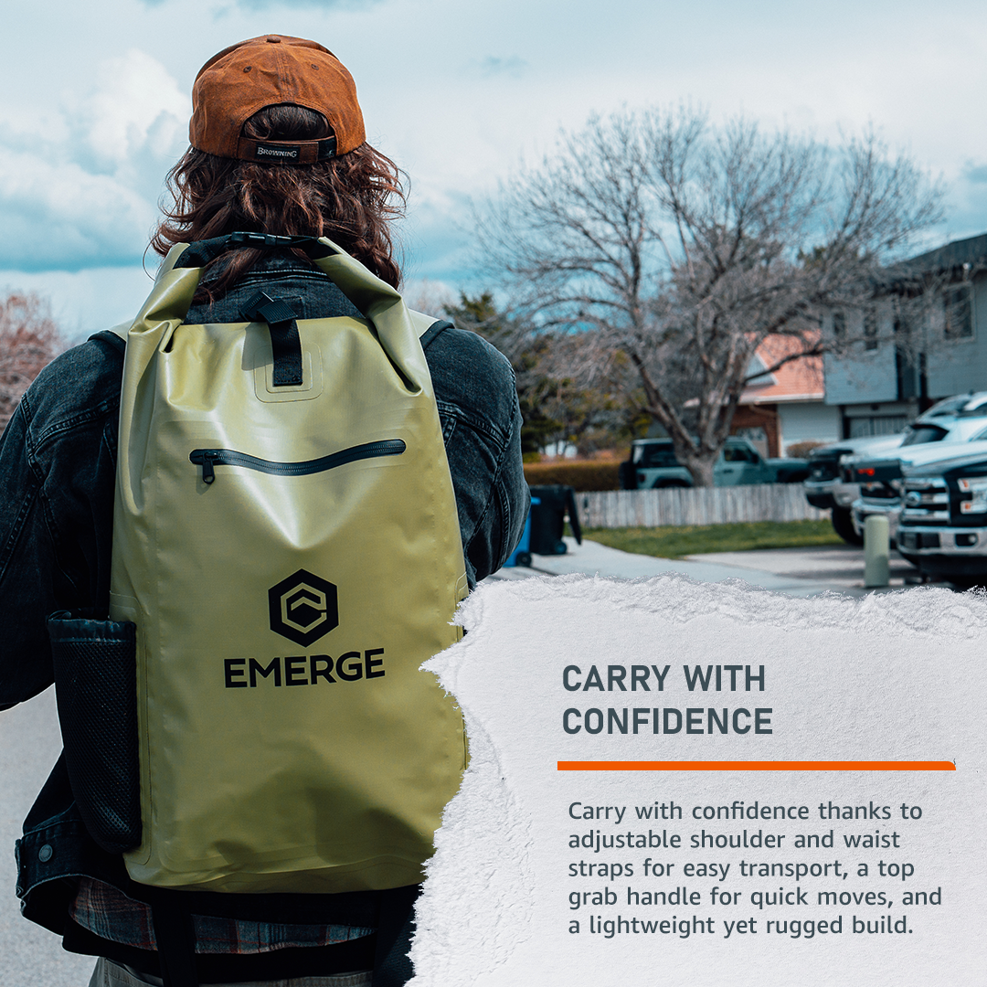 50L Heavy Duty Dry Bag w/ Straps - Black