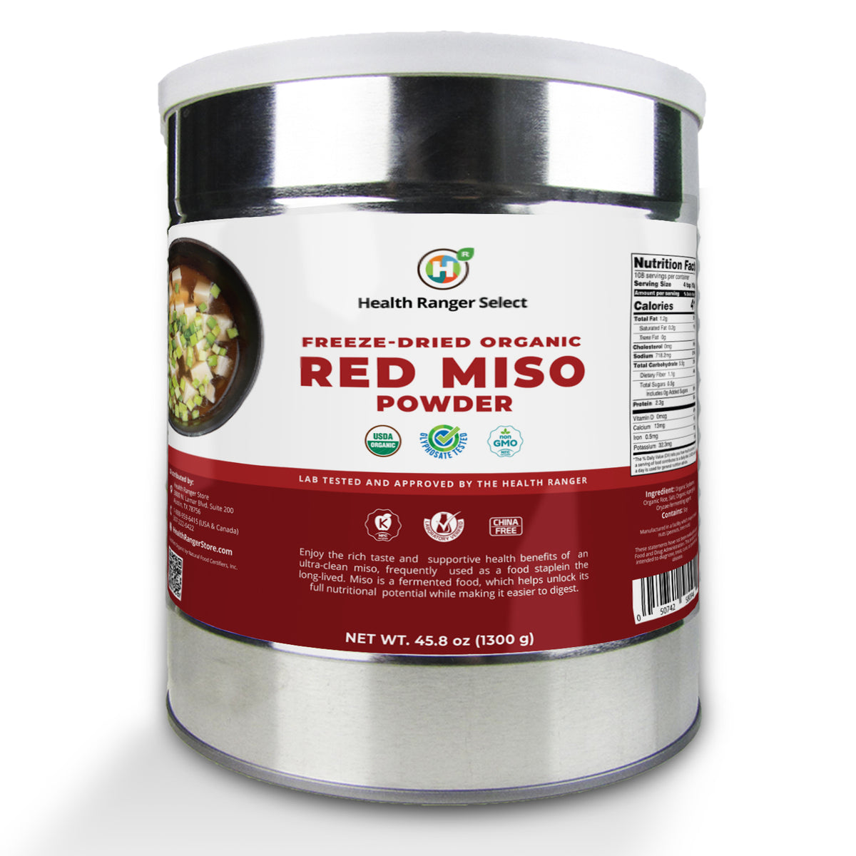 Misol Powder Freeze Dried Organic Red Miso Powder 45oz (1300g) #10 can (2-Pack ...