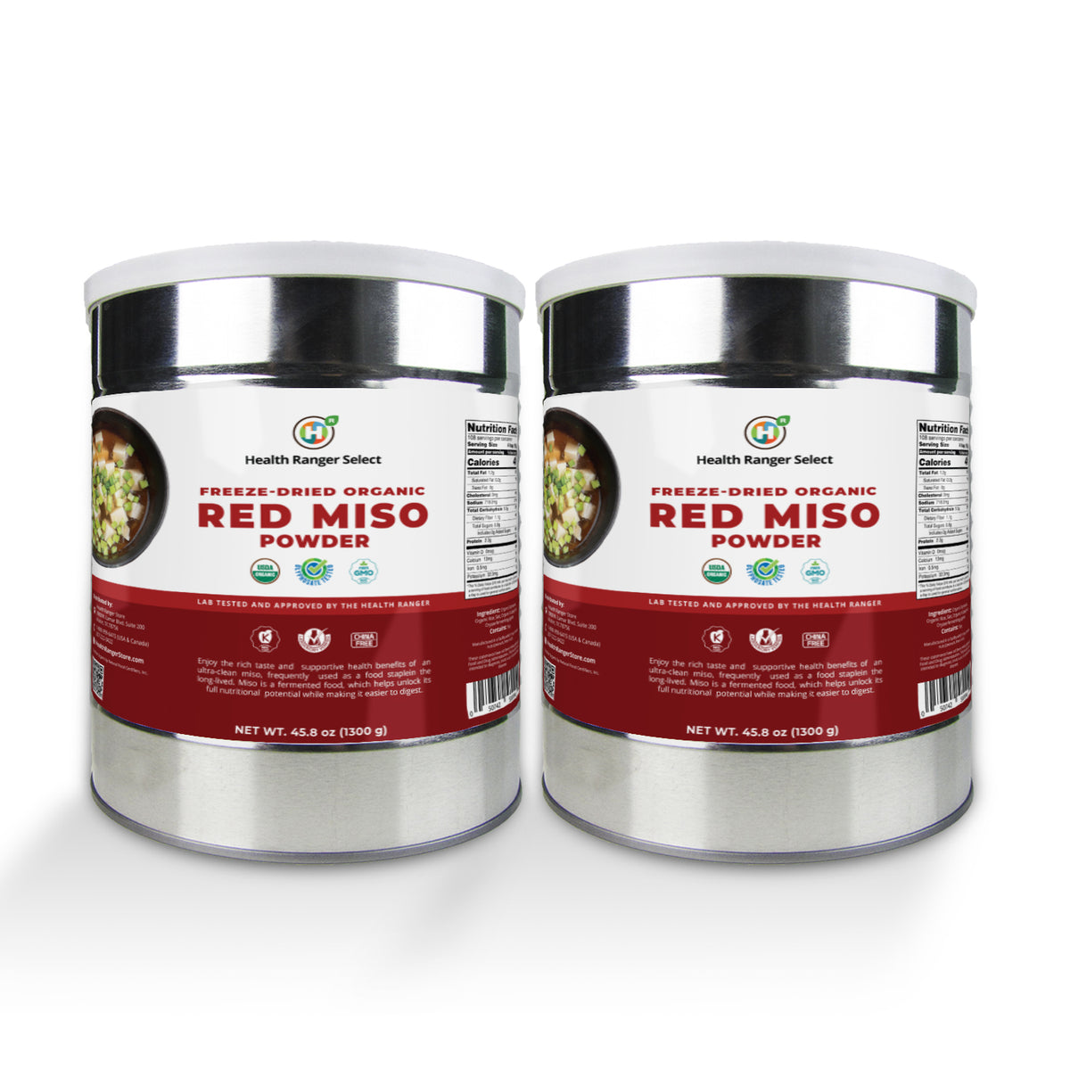 Misol Powder Freeze Dried Organic Red Miso Powder 45oz (1300g) #10 can (2-Pack ...