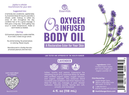 Oxygen-Infused Body Oil - Lavender 4oz (118ml)