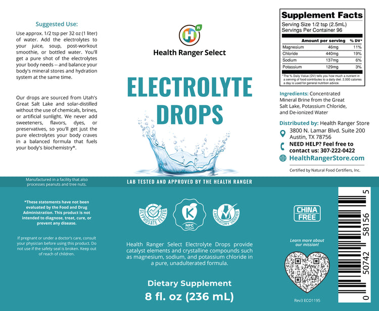 Electrolyte Drops 8 fl oz (236ml) – Health Ranger Store