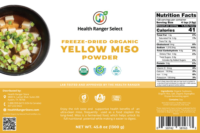 Freeze Dried Organic Yellow Miso Powder 1300g #10 can (2-Pack)