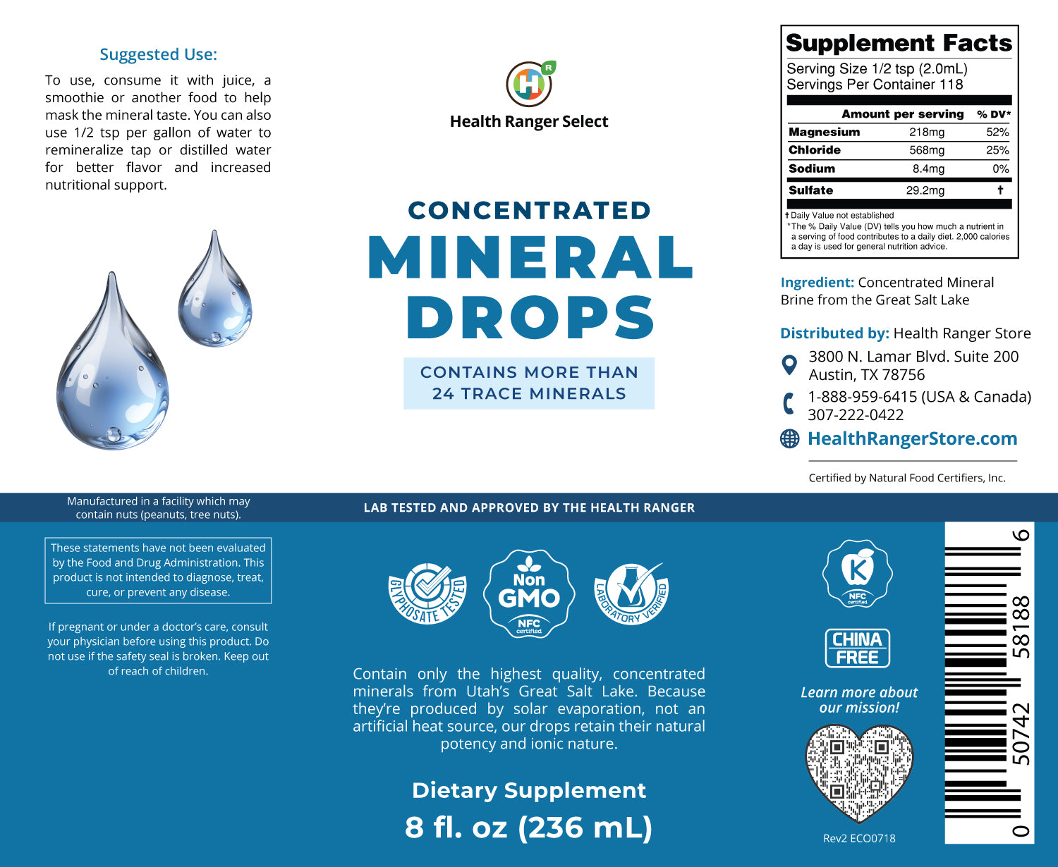 Concentrated Mineral Drops 8 fl oz (236ml)