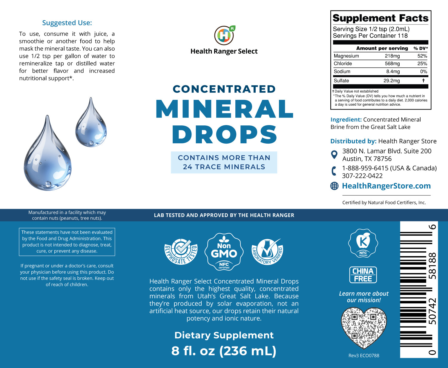 Concentrated Mineral Drops 8 fl oz (236ml)