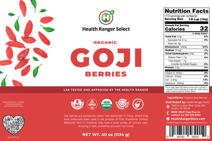 Organic Goji Berries (40oz, 