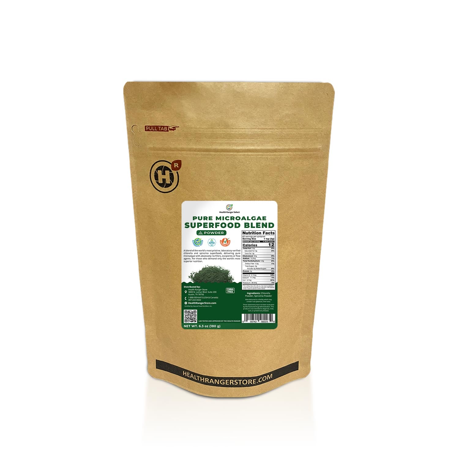 Pure Microalgae Superfood Blend Powder 6.3oz 180g Health Ranger Store