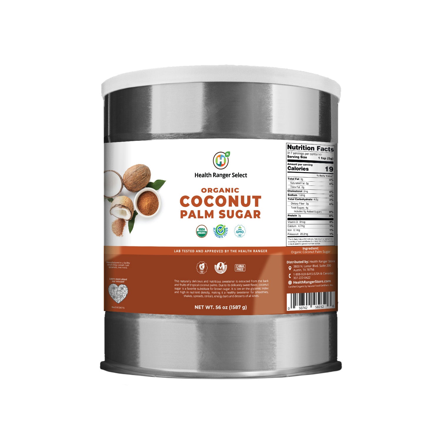 Organic Coconut Palm Sugar 56 oz (