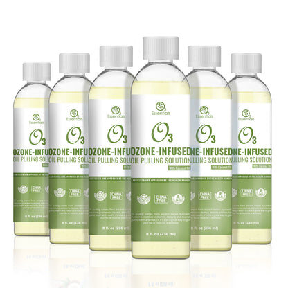 O3 Ozone-Infused Oil Pulling Solution 8oz (with Organic Coconut Oil and Organic Peppermint) (6-Pack)