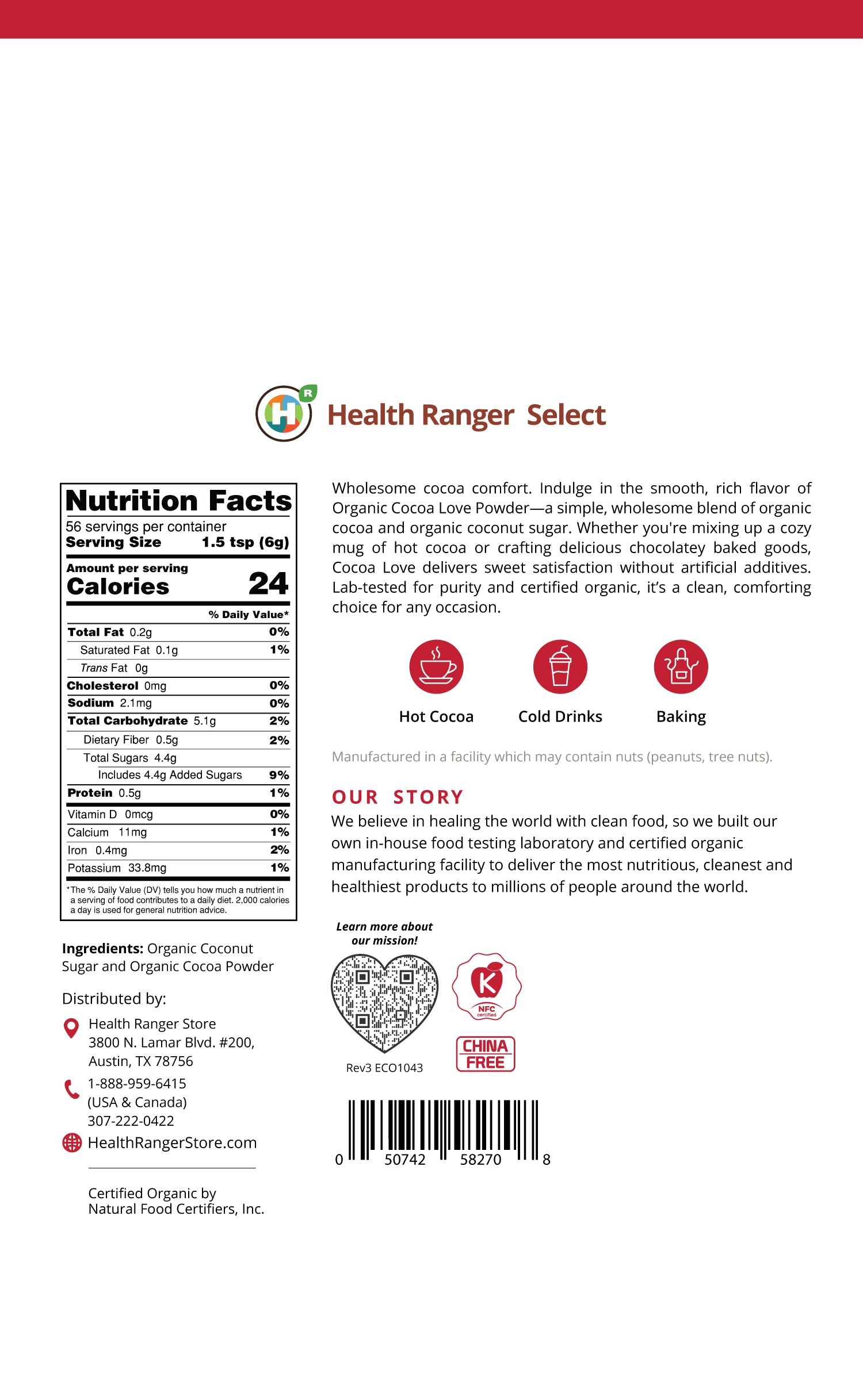 Health Ranger Select Organic Cocoa Love 12oz
