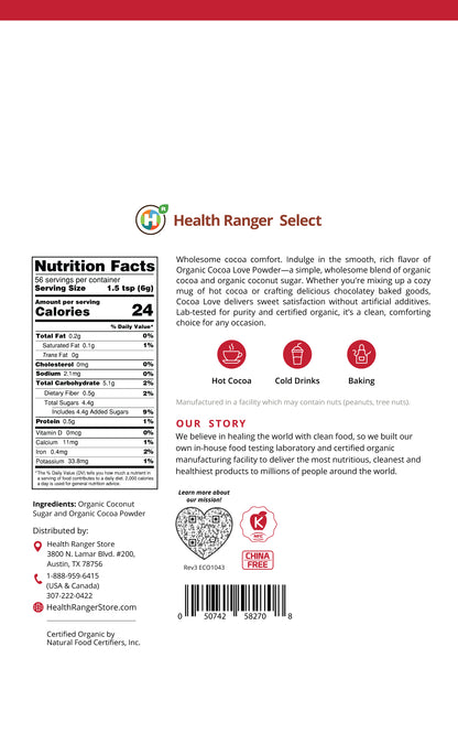 Health Ranger Select Organic Cocoa Love 12oz