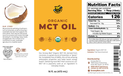 Groovy Bee® Organic MCT Oil 16 fl oz (473ml)