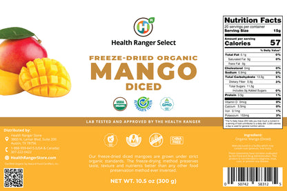 Freeze-Dried Organic Mango Diced (10.5oz, 