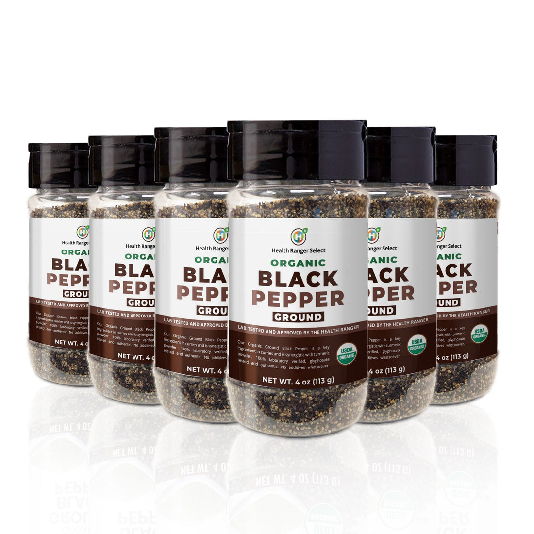 Organic Ground Black Pepper 4oz (113g) (6Pack) Health Ranger Store