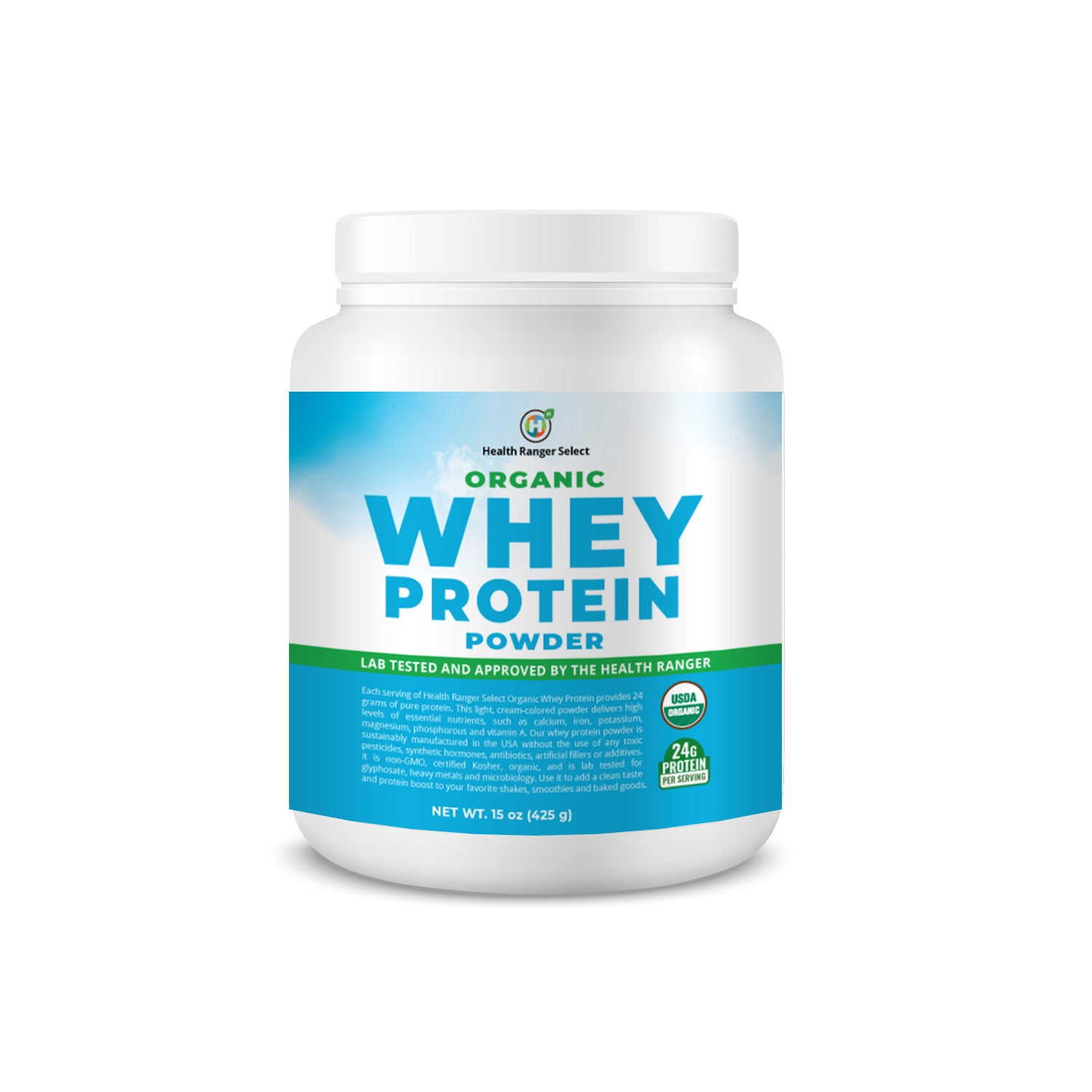 Organic Whey Protein Powder 15 oz (425g) (6-Pack)