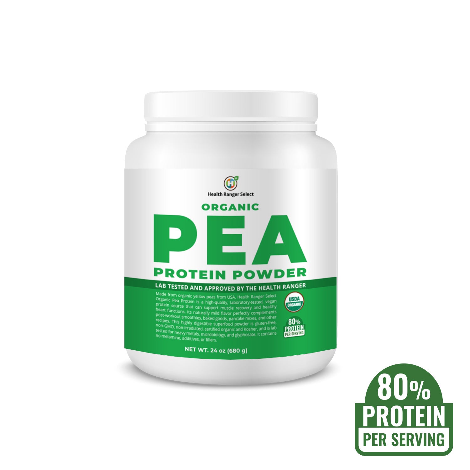 Organic Pea Protein Powder 24 oz (680g) (3Pack) Health Ranger Store