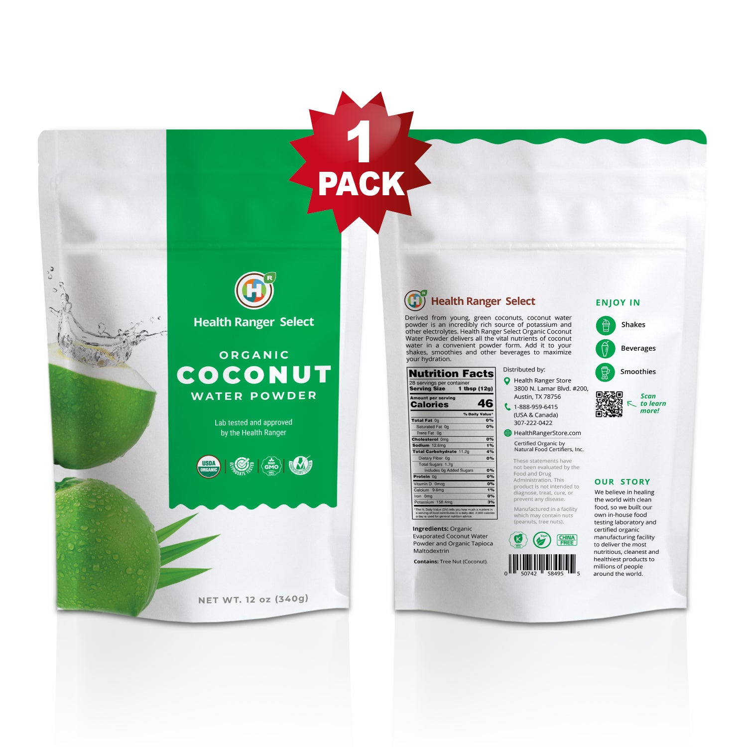 Organic Coconut Water Powder 12oz (340g) – Health Ranger Store