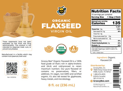 Organic Virgin Flaxseed Oil 8 fl oz (236 ml)