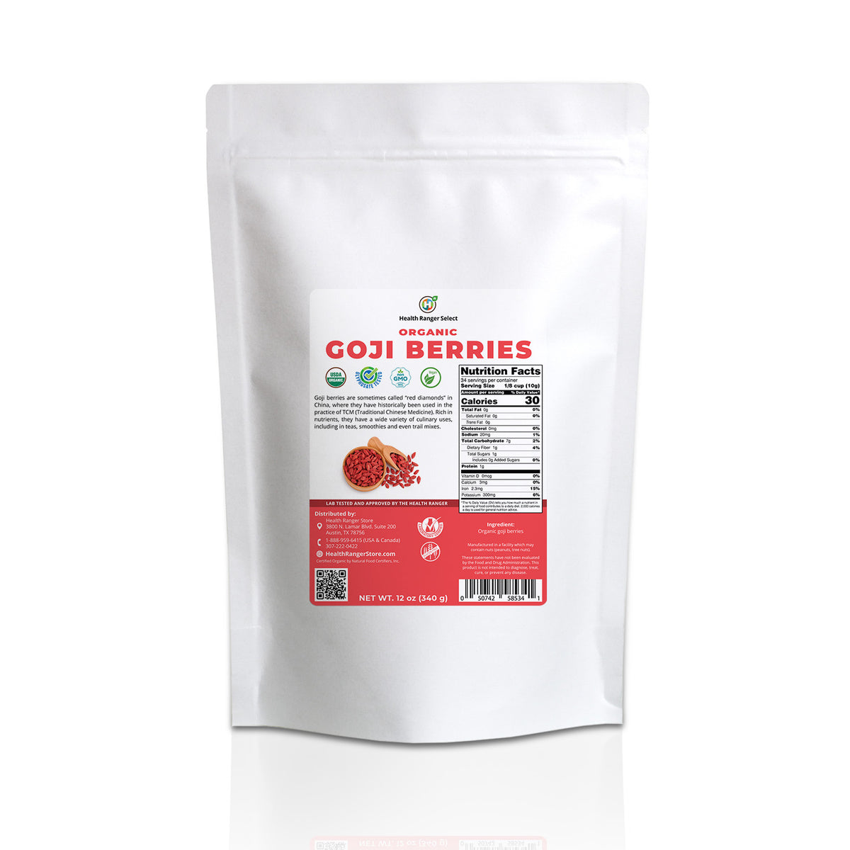 Organic Goji Berries 12 oz (340g)