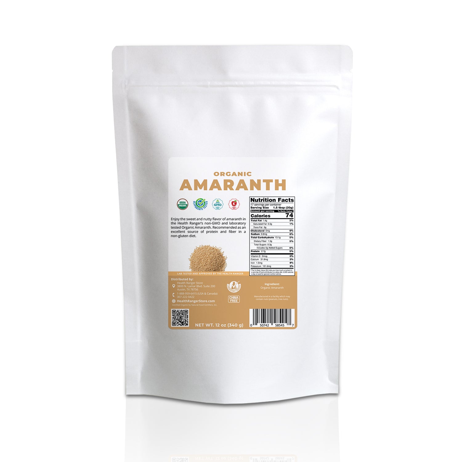 Organic Amaranth 12 oz (340g) (3Pack) Health Ranger Store