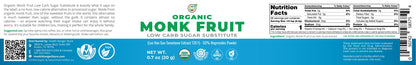 Organic Monk Fruit Extract Powder - Low Carb Sugar Substitute 0.7oz (20g)