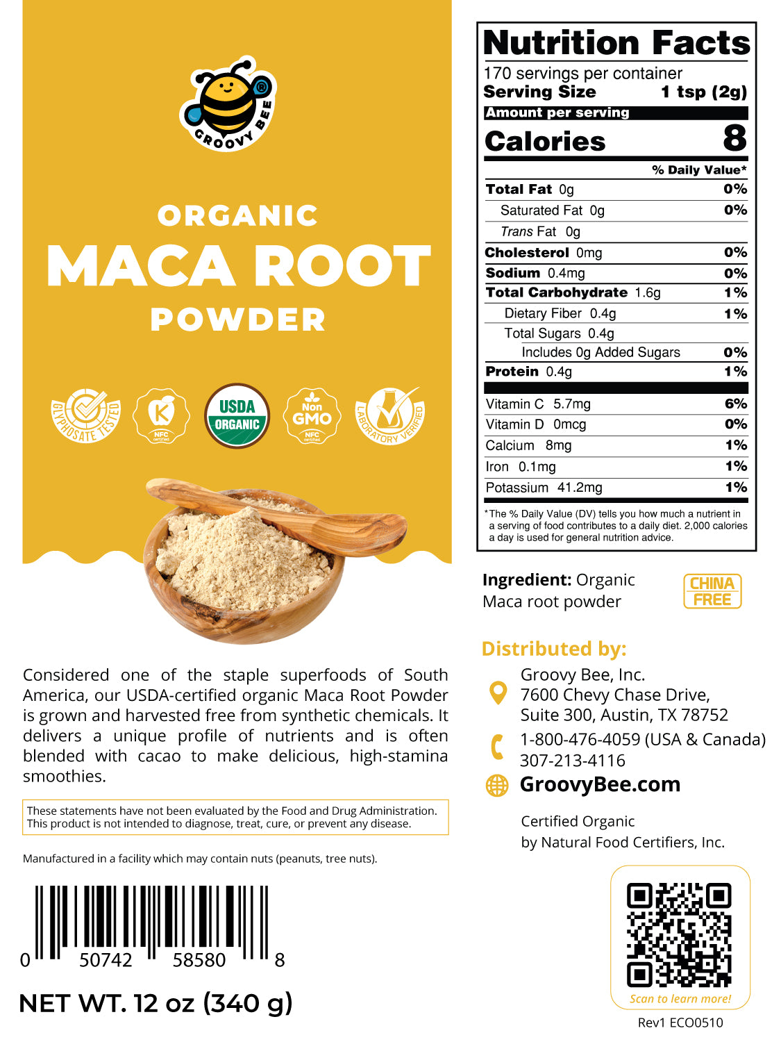 Organic Maca Root Powder 12 oz (340 g) – Health Ranger Store